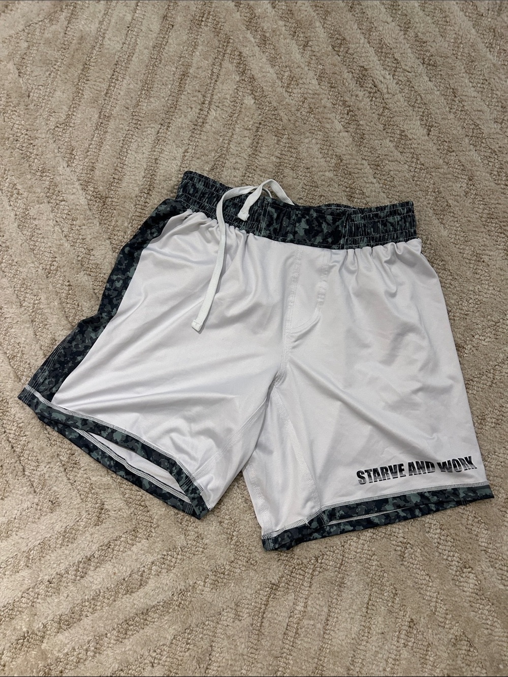 Men’s White Athletic jujitsu with Camo Trim